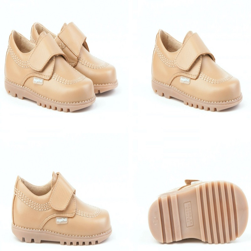 Made in Spain Casual Nappa Leather Single Strap Shoes EU25-EU31 Camel